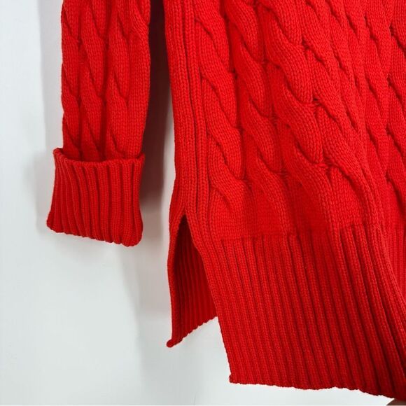 J. CREW Women’s Cable Knit Sweater Sz XS-S in Scarlett - Picture 5 of 10